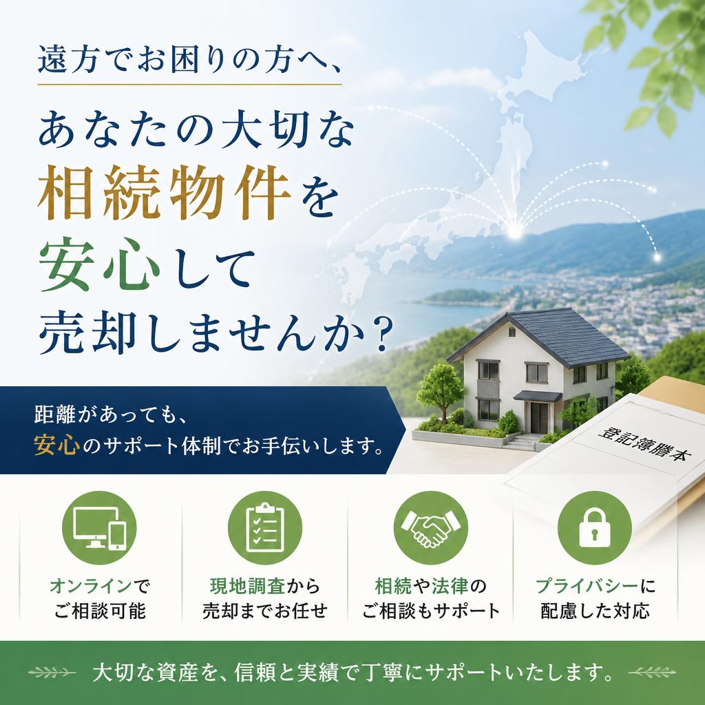遠方でお困りの方へ、あなたの大切な相続物件を安心して売却しませんか？