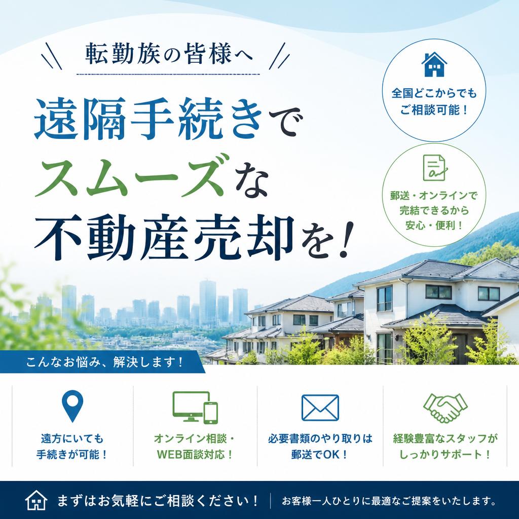 転勤族の皆様へ｜遠隔手続きでスムーズな不動産売却を！