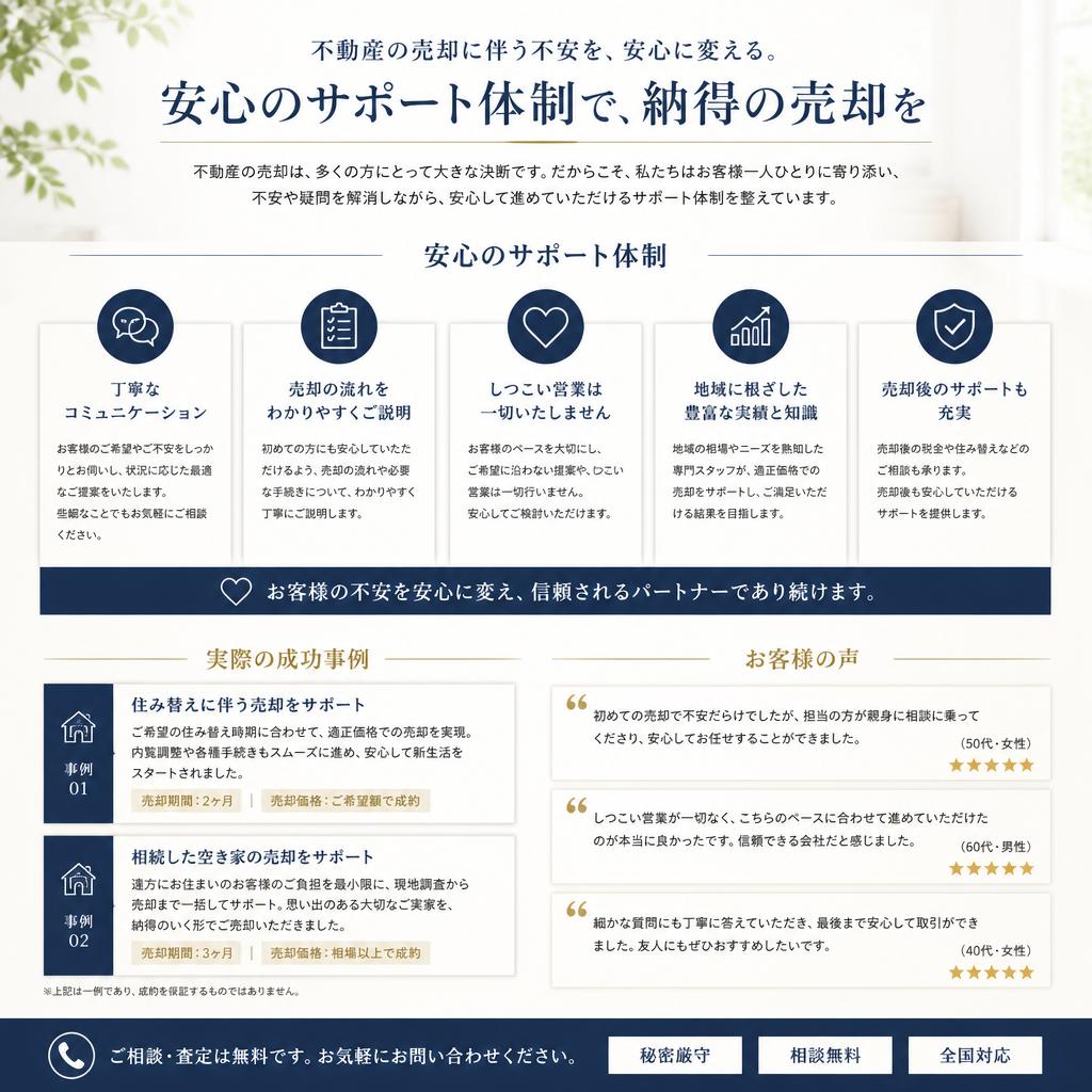 不安を解消するサポート体制