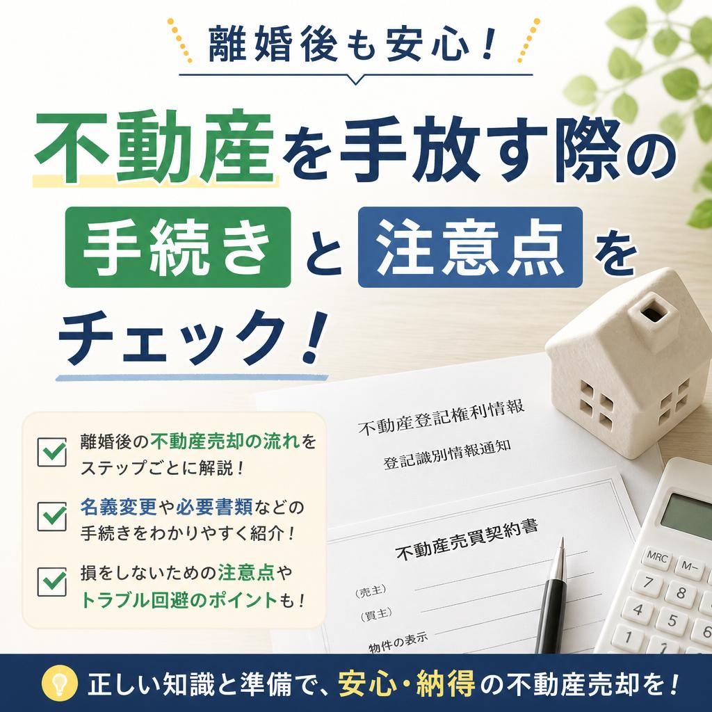 離婚の際の不動産売却の手続きと注意点をチェック！