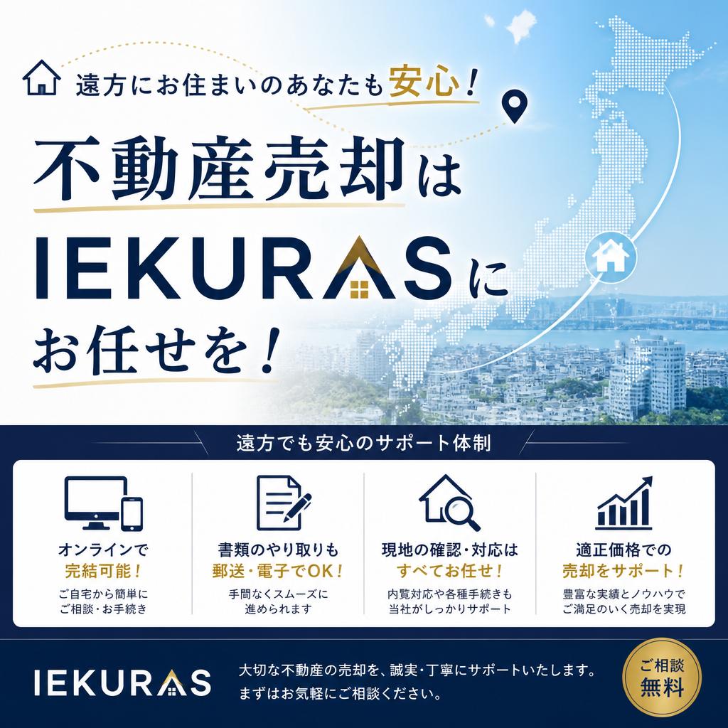 遠方にお住まいのあなたも安心！不動産売却はIEKURASにお任せを！