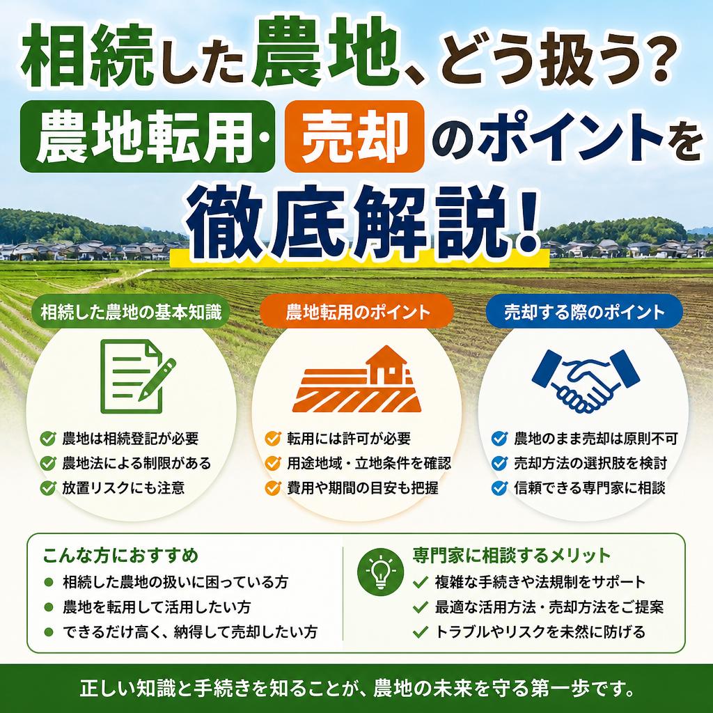 相続した農地、どう扱う？農地転用・売却のポイントを徹底解説！IEKURAS