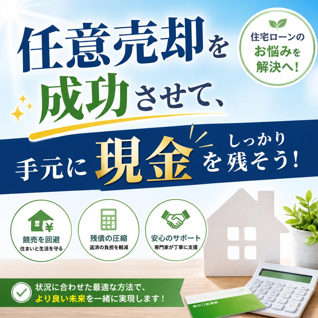任意売却を成功させて、手元に現金をしっかり残そう！